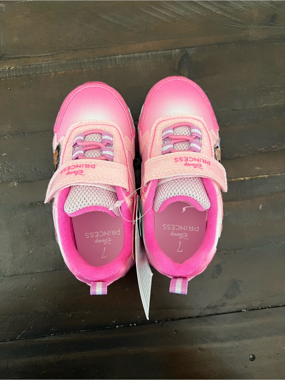 Disney Pink Lightup Kids' Sneakers with Princess Detail